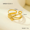 Wholesale Stainless Steel Geometric Hollow Open Ring Light Luxury Style 18K Gold Nonfading Electroplated For Women