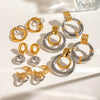 Wholesale Stainless Steel Geometric Hollow Pendant Earrings And Necklace With Electroplating Treatment For Women