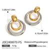 Wholesale Stainless Steel Geometric Hollow Pendant Earrings And Necklace With Electroplating Treatment For Women
