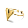 Wholesale Stainless Steel Geometric Hollow Snake And Heart Ring For Men And Women Gold Plated