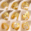 Wholesale Stainless Steel Geometric Hollow Snake And Heart Ring For Men And Women Gold Plated