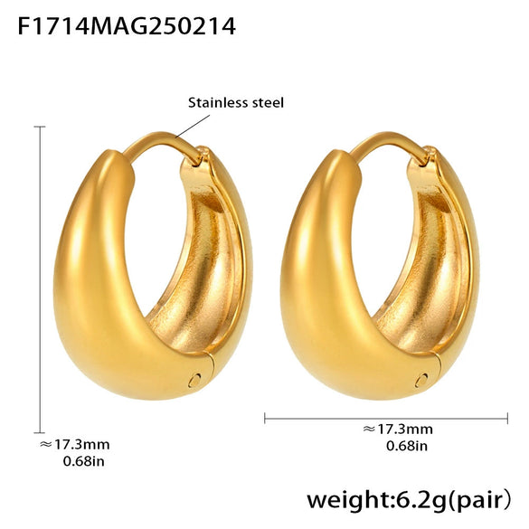 Wholesale 316L Stainless Steel Geometric Hoop Earrings For Women High Polished Gold Colormatching Electroplated