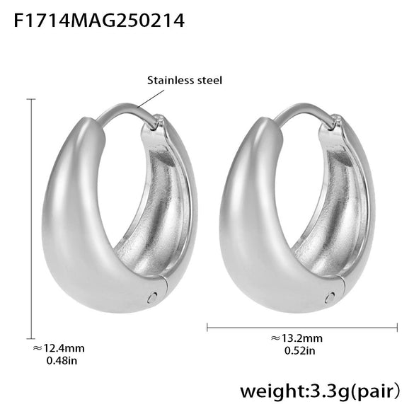 Wholesale 316L Stainless Steel Geometric Hoop Earrings For Women High Polished Gold Colormatching Electroplated
