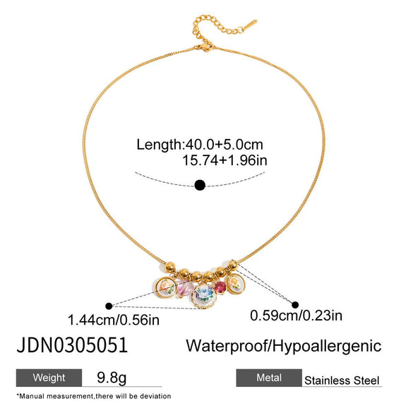 Wholesale Stainless Steel Geometric Imitation Pearl Necklace With Electroplating For Women