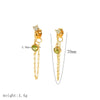 Wholesale Stainless Steel Geometric Inlaid Stone Tassel Earrings For Women With Electroplating Treatment Fashion And Simple Style