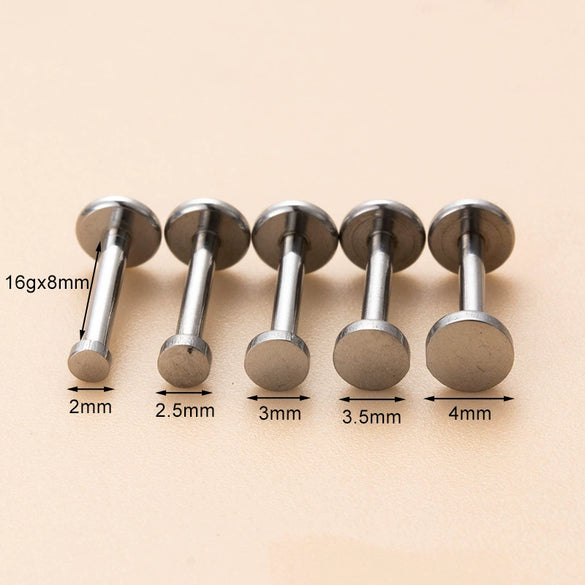 Wholesale Stainless Steel Geometric Inserted Pin Rod Lip Nail Ear Bone Nail Cartilage Earrings Electroplated Puncture Jewelry
