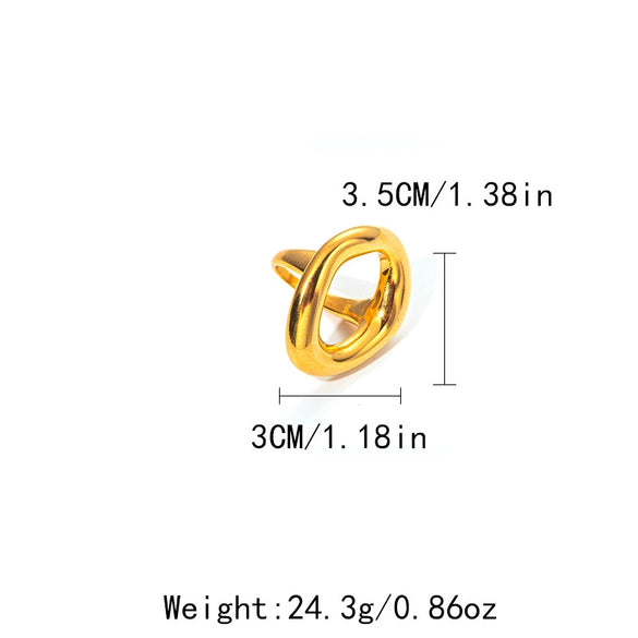 Wholesale Stainless Steel Geometric Irregular Hollow Design Ring For Women With Electroplating Treatment