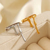 Wholesale Stainless Steel Geometric Irregular Lava Open Ring For Women With Electroplating