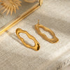 Wholesale Stainless Steel Geometric Irregular Lava Oshaped Electroplated Unisex Earrings