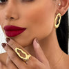 Wholesale Stainless Steel Geometric Irregular Lava Oshaped Electroplated Unisex Earrings