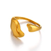 Wholesale Stainless Steel Geometric Irregular Open Ring For Women With Polished And Electroplated Finish