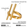 Wholesale Stainless Steel Geometric Irregular Opening Ring Electroplated Hand Jewelry