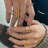 Wholesale Stainless Steel Geometric Irregular Opening Ring Electroplated Hand Jewelry