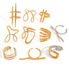 Wholesale Stainless Steel Geometric Irregular Opening Ring Electroplated Hand Jewelry