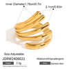 Wholesale Stainless Steel Geometric Irregular Opening Ring With Electroplating Simple Design For Women