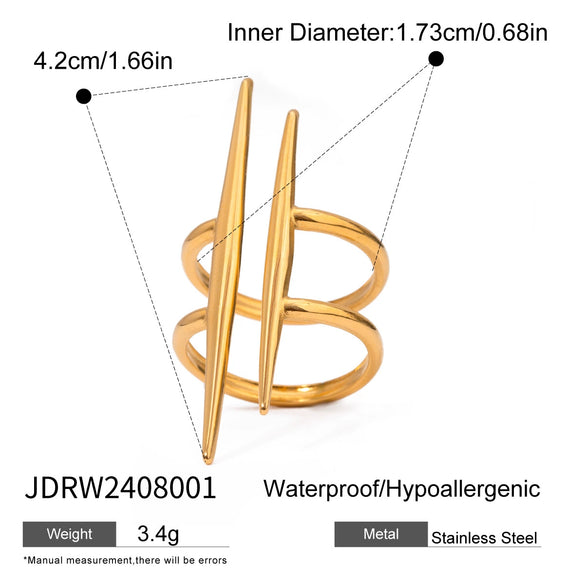 Wholesale Stainless Steel Geometric Irregular Opening Ring With Electroplating Simple Design For Women