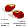Wholesale Stainless Steel Geometric Irregular Red Natural Stone Earrings With Electroplating
