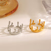 Wholesale Stainless Steel Geometric Irregular Shaped Hip Hop Ring 18K Gold Plated
