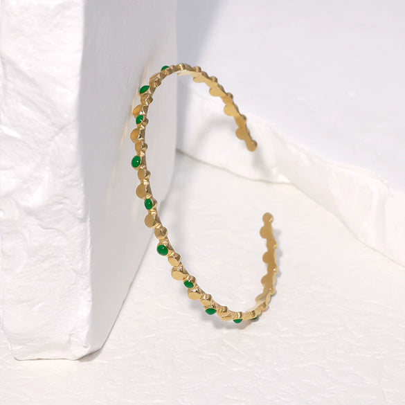 Wholesale Stainless Steel Geometric Joker Bracelet With 18K Gold Plated Electroplating Simple And High Sense