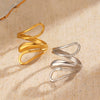 Wholesale Stainless Steel Geometric Lady Hip Hop Vacuum Electroplated Ring