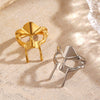 Wholesale Stainless Steel Geometric Lady's Hiphop Style Ring With 18K Goldplated Electroplating