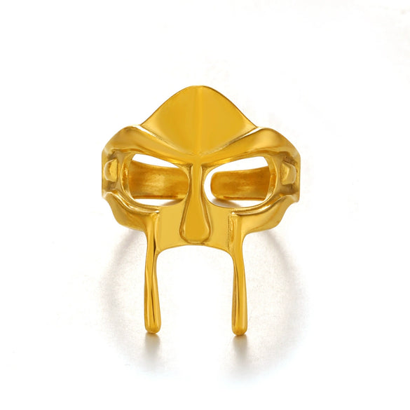 Wholesale Stainless Steel Geometric Lady's Hiphop Style Ring With 18K Goldplated Electroplating