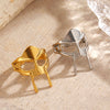 Wholesale Stainless Steel Geometric Lady's Hiphop Style Ring With 18K Goldplated Electroplating