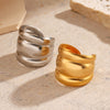 Wholesale Stainless Steel Geometric Lady's Open Hip Hop Ring With 18K Gold Plated Electroplating