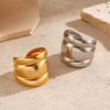 Wholesale Stainless Steel Geometric Lady's Open Hip Hop Ring With 18K Gold Plated Electroplating