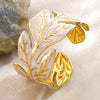 Wholesale Stainless Steel Geometric Leafshaped Electroplated Oilpressed Bracelet