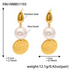 Wholesale Stainless Steel Geometric Letter Number Text Pattern Plated 18K Real Gold Niche Design Women's Earrings