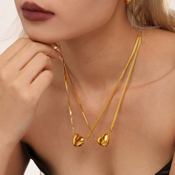 Wholesale 316L Stainless Steel Geometric Light Luxury Detachable Pendant Clavicle Necklace For Women With Electroplating