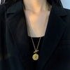 Wholesale Stainless Steel Geometric Light Luxury Electroplated Round Queen Head Portrait Pendant Necklace Jewelry Unisex