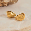 Wholesale Stainless Steel Geometric Light Luxury Minimalist Holiday Earrings With Electroplating