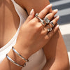 Wholesale Stainless Steel Geometric Line Jewelry Sets With Pvd Furnace Vacuum Real Gold Plating Unisex Rings And Bracelets