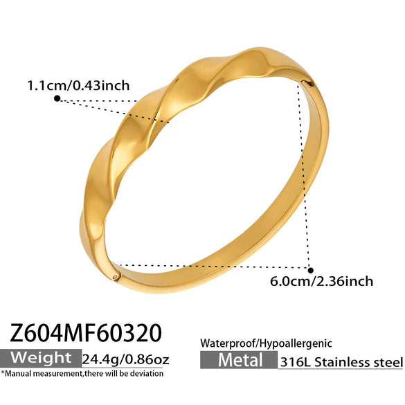 Wholesale Stainless Steel Geometric Line Ring Buckle Bracelet Set 18K Gold Plated Accessories