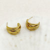 Wholesale Stainless Steel Geometric Lines Retro Earrings With Electroplating