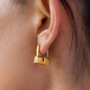 Wholesale Stainless Steel Geometric Lock Earrings Classic Style With Electroplating For Women
