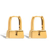 Wholesale Stainless Steel Geometric Lock Earrings Classic Style With Electroplating For Women