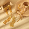 Wholesale Stainless Steel Geometric Long Tassel Earrings With Electroplating Treatment