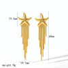 Wholesale Stainless Steel Geometric Long Tassel Earrings With Electroplating Treatment