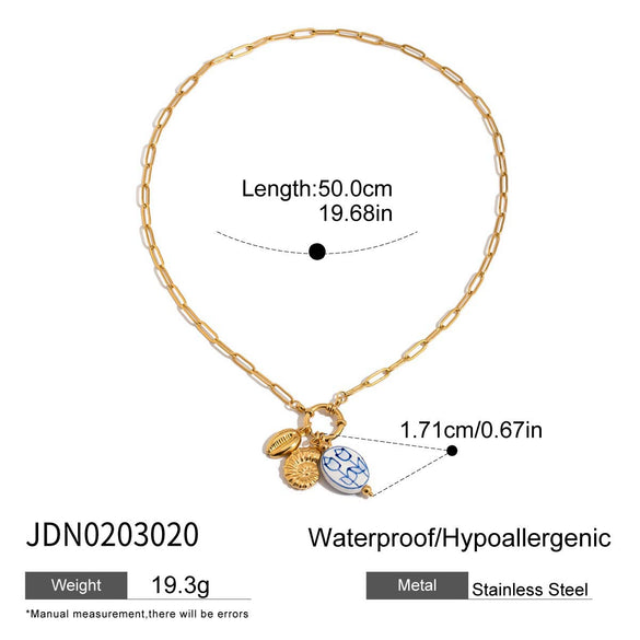 Wholesale Stainless Steel Geometric Loose Necklace For Women With Electroplating Design