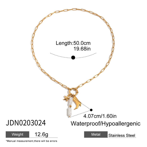 Wholesale Stainless Steel Geometric Loose Necklace For Women With Electroplating Design
