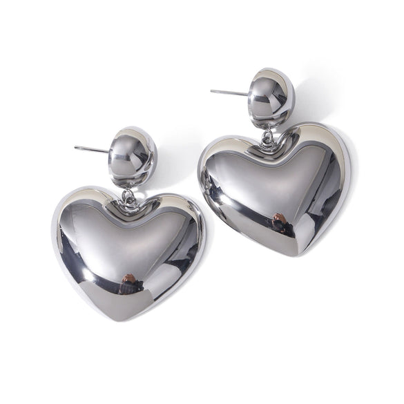 Wholesale Stainless Steel Geometric Love Ball Earrings Jewelry For Women With Electroplating
