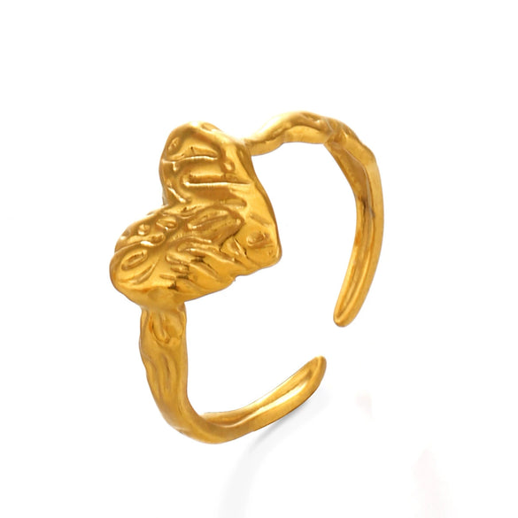 Wholesale Stainless Steel Geometric Love Heartshaped Ring For Women With Electroplating