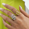 Wholesale Stainless Steel Geometric Love Hollow Heart Open Ring With Vacuum Real Gold Plating In Pvd Furnace Unisex Hand Accessories