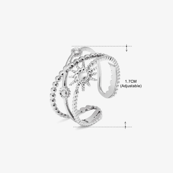 Wholesale Stainless Steel Geometric Love Open Ring For Women 18K Gold Plated