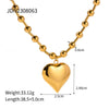 Wholesale Stainless Steel Geometric Love Peach Heart Necklace For Women With Electroplating Treatment