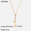 Wholesale Stainless Steel Geometric Love Peach Heart Necklace For Women With Electroplating Treatment