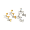 Wholesale Stainless Steel Geometric Love Scattered Earrings With Electroplating Sweet Cool Style Gold And Silver Color Matching For Women